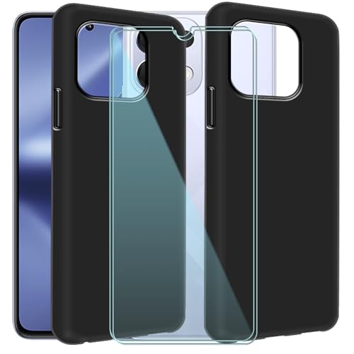CAXKJE 2 Pack Handyhülle + 2 Stück Schutzfolie für Oppo K13 (6.67 Zoll),Schwarz Weiche Silikon Hülle Ultra dünne Schutzhülle,Stoßfest Handyhülle Kratzfest Bumper Case von CAXKJE