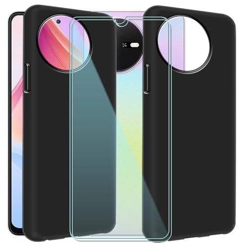 CAXKJE 2 Pack Handyhülle + 2 Stück Schutzfolie für TCL 60 (6.70 Zoll),Schwarz Weiche Silikon Hülle Ultra dünne Schutzhülle,Stoßfest Handyhülle Kratzfest Bumper Case von CAXKJE