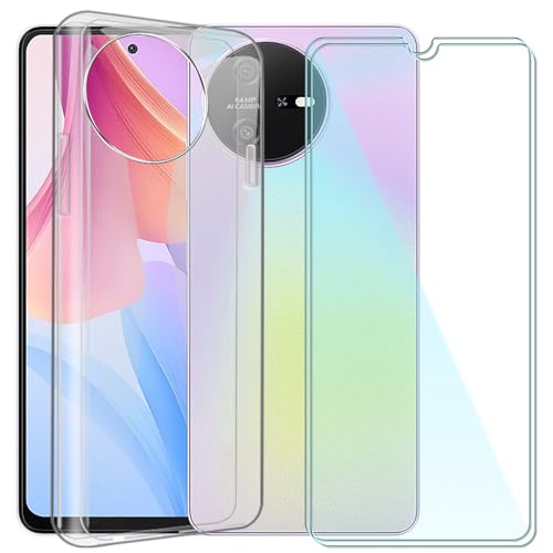CAXKJE Handyhülle für TCL 60 (6.70 Zoll) Silikon Hülle + [2 Stück] Gehärtetes Schutzfolie,Transparent Schutzhülle Bumper Case Handyhülle mit 9H Gehärtetes Glas Film - Transparent von CAXKJE