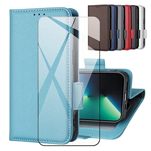 CAXKJE Lederhülle + Gehärtetes Schutzfolie für Infinix Note 50s,Leder Flip Case Brieftasche Etui Schutzhülle Handyhülle, 9H Gehärtetes Glas Film für Note 50s -LZW-Blue CAXKJE Lederhülle + Gehärtetes Schutzfolie für Infinix Note 50s,Leder Flip Case Brieftasche Etui Schutzhülle Handyhülle, 9H Gehärtetes Glas Film für Note 50s -LZW-Blue von CAXKJE