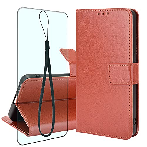 CAXKJE Lederhülle + Gehärtetes Schutzfolie für Umidigi G9C,Leder Flip Case Brieftasche Etui Schutzhülle Handyhülle,9H Gehärtetes Glas Film für Umidigi G9C -FMW-Brown CAXKJE Lederhülle + Gehärtetes Schutzfolie für Umidigi G9C,Leder Flip Case Brieftasche Etui Schutzhülle Handyhülle,9H Gehärtetes Glas Film für Umidigi G9C -FMW-Brown von CAXKJE