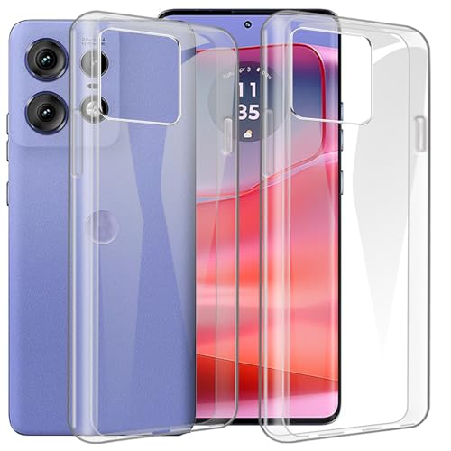 CAXKJE Silikon Hülle für Motorola Edge 60 (6.67 Zoll),2 Pack Transparent Handyhülle TPU Weiche Ultra dünne Schutzhülle,Stoßfest Bumper Case - Transparent von CAXKJE