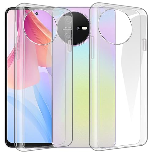 CAXKJE Silikon Hülle für TCL 60 (6.70 Zoll),2 Pack Transparent Handyhülle TPU Weiche Ultra dünne Schutzhülle,Stoßfest Bumper Case - Transparent von CAXKJE