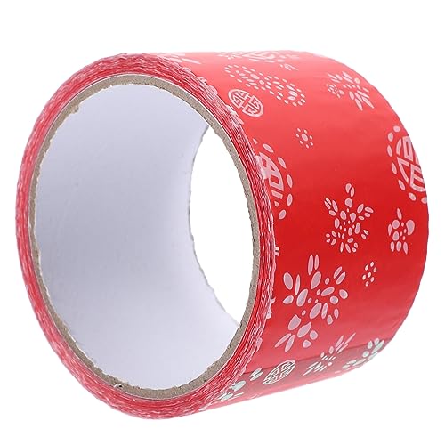 CAXUSD 1 Rolle Wasseraktiviertes Klebeband Verpackung Band Umwickeln Vintage-packband Junk-journal-zubehör Farbiges Band Diy Packbänder Haftklebstoff Auf Wasserbasis Rot von CAXUSD