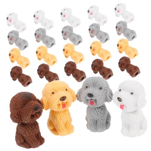 CAXUSD 24St Radiergummis in Hundeform kawaii Bleistift Tier Radiergummis für Kinder Mini-Hunde-Radiergummis Award-Radiergummis - Füllstoff Geschenk Schreibwaren von CAXUSD