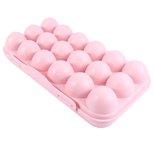 CAXUSD 2st Tragbar Eierhalterbehälter Eierlocher Aufbewahrung Von Eierhaltern Essenstabletts Aufbewahrungsboxen Mit Deckel Eierhalter Kühlschrank Eierbehälter Eierschale Netz Rosa von CAXUSD