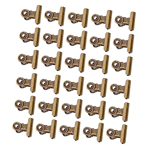 CAXUSD 40st Mini-scharnierclips Rostfrei Papier-fotoklammer Klemmbrettordner Student Bulldog-Binder-Clips Schwerlast Miniclips Aktenordner-Clips Metall Doppel Team Büro von CAXUSD