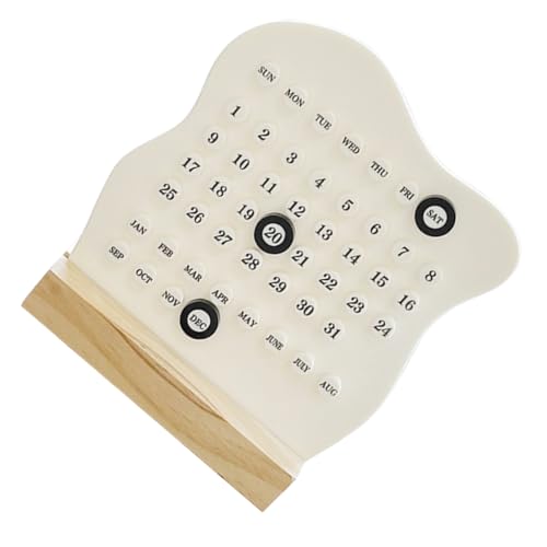 CAXUSD Ewige Kalenderornamente Haushaltskalender Desktop - Tischkalender Aus Holz Perpetual Desk Kalender Dekorativer Tischkalender Kalender Selber Machen Weiß Abs von CAXUSD
