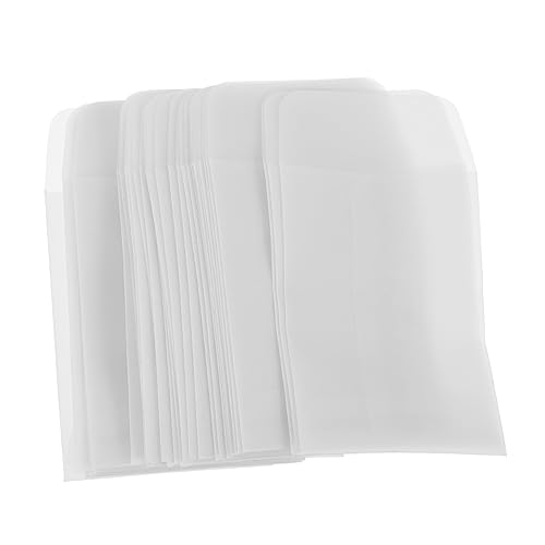 CAXUSD Kartenumschläge 50 Stück Schmuckbeutel Geschenkanhänger aus Papier Schmuckverpackung Etiketten Taschen für Kleinteile Umschlag Verpackungsbeutel durchscheinend Schild Papiertüte von CAXUSD