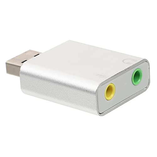 CAXUSD USB Externe soundkarte USB Externe Stereo-Soundkarte Lautsprecher-Wandhalterung Schallplattenspieler Externe Soundkarten externer Stereo-Sound-Adapter Aluminium 3D von CAXUSD