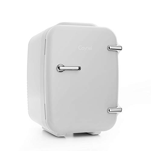 CAYNEL Mini Kühlschrank & Heizung (4 Liter/6 Dosen), kompakter tragbarer persönlicher Kühler, Thermoelektrisches AC/DC System, 100% Freon-frei, umweltfreundlich und zu Hause, die von CAYNEL