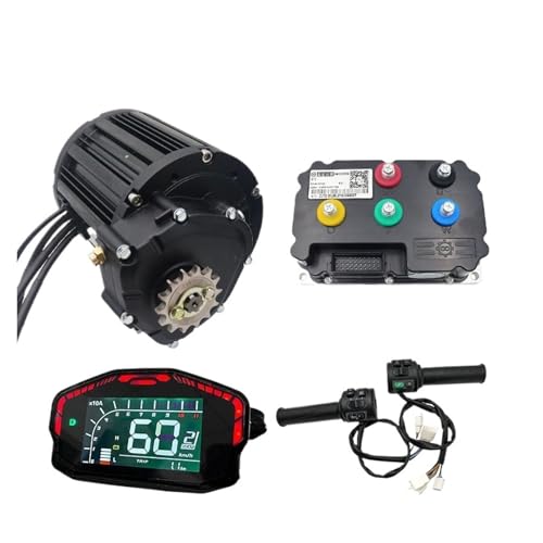 CAYUND Mittelantriebsmotor QS138 90H 4KW V3 mit BLDC ND72530-Controller und DKD-Display T08-Drossel von CAYUND
