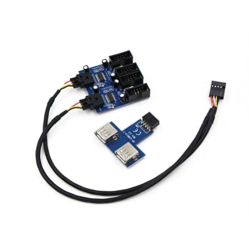CAZSTYK Motherboard 9-Pin Schnittstelle Verlängerungskabel Eins Zu Vier/Eins Zu Zwei Platine USB 2.0 Hub Stecker Adapter Langlebig von CAZSTYK