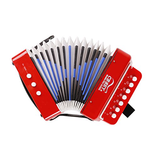 CB SKY Akkordeon mit 10 Tasten Pianoakkordeon (Rot) von CB SKY