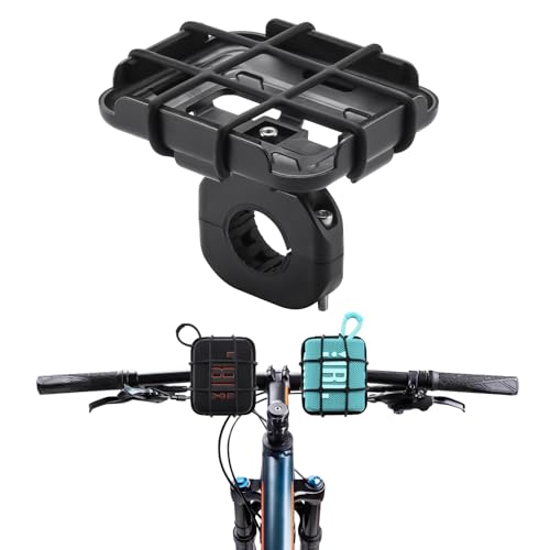 CBDYWVR Fahrradhalterung für JBL GO 4/GO 3/GO 2, tragbare Lautsprecher-Metallhalterung, Verstellbarer Riemenhalter mit Netztasche, kompatibel mit JBL Go 2/Go3 (nur Halterung) (schwarz) von CBDYWVR