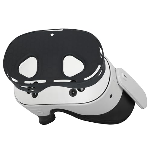 VR Headset Schutzhülle für MetaQuest 3S, Shell Front Face Protector Case für Quest 3S, Kratzfest und stoßfest Umfassender Schutz Silikon VR Shell (Schwarz) von CBDYWVR