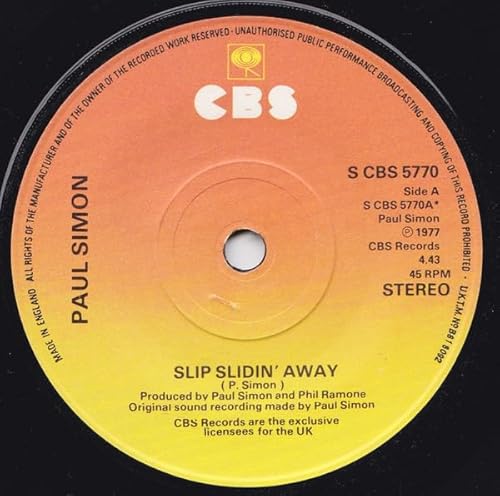 PAUL SIMON - SLIP SLIDIN AWAY - 7 inch vinyl / 45 von CBS