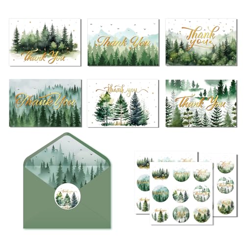 CC HOME Kiefer Grußkarten mit Umschlägen, 24-teiliges Set von Kiefer Themed Grußkarten, Faltende Postkarten mit Umschlägen und Aufklebern für Kinder, Familie, Freunde Grüne Dankeskarten CC HOME Kiefer Grußkarten mit Umschlägen, 24-teiliges Set von Kiefer Themed Grußkarten, Faltende Postkarten mit Umschlägen und Aufklebern für Kinder, Familie, Freunde Grüne Dankeskarten von CC HOME