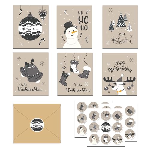 CC HOME Weihnachtskarten Die Weihnachtskarte Glückwunschkarten mit Umschlag,24-Stück Set Weihnachten Element mit Umschlag Aufkleber Weihnacht Grußkarte Postkarten Aufkleber Party Supplies CC HOME Weihnachtskarten Die Weihnachtskarte Glückwunschkarten mit Umschlag,24-Stück Set Weihnachten Element mit Umschlag Aufkleber Weihnacht Grußkarte Postkarten Aufkleber Party Supplies von CC HOME