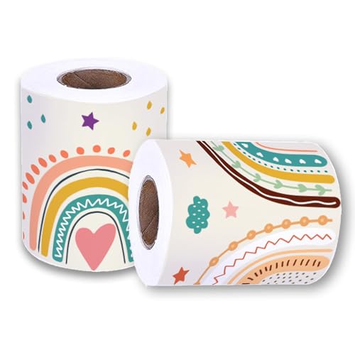 Regenbogen Bulletin Board Rand Aufkleber, Dekorative Rand Roll Aufkleber im Böhmischen Stil für Klassenzimmer,8cm*21m Tafel Board Border Dekor von CC HOME