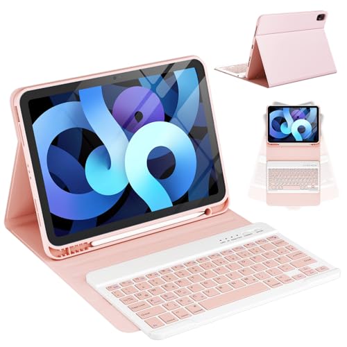 CC Store Tastatur Hülle für iPad Air 11 Zoll M3/M2 (2025/2024), ipad Air 5/4 10.9 Zoll, iPad Pro 11" 4/3/2/1Gen, Abnehmbarer Bluetooth QWERTZ Deutsche Tastatur mit Pencil Halter, Auto Schlafen/Wecken von CC Store