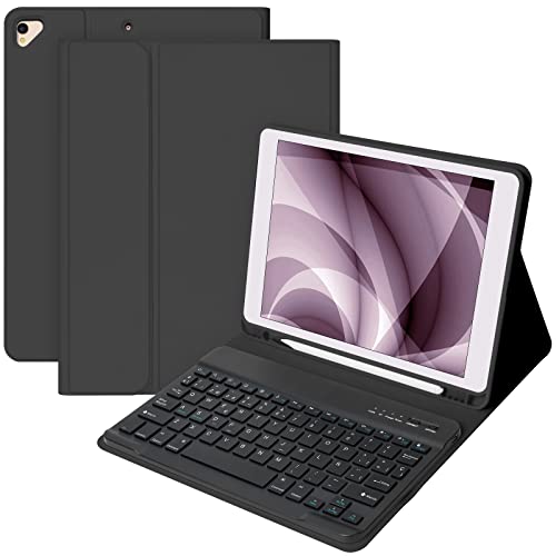 Spanische Tastatur Ñ für iPad 10.2 9th 2021/8th 2020/7th 2019, Tastatur-Schutzhülle für iPad 9/8/7Gen und Air 3, kabellose Tastatur für iPad Pro10.5 mit Bluetooth, abnehmbare Tastatur, iPad Hüllen 8 Gen von CC Store