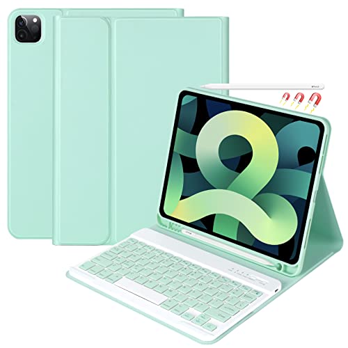 iPad Air 5 2022/iPad Air 4 Gen 2021 Tastatur Hülle für iPad Pro 11 Zoll (4. 2022 3. 2021 2. 2020 1. 2018 Gen) Bluetooth Wireless Abnehmbare Tastatur für iPad Air 10 .9,Schlank Einband mit Stifthalter von CC Store