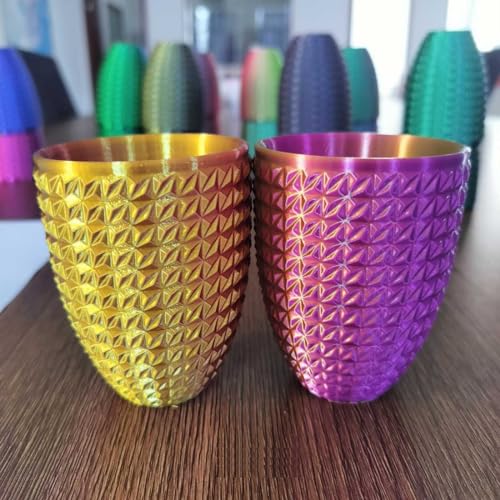 CC3D Seide Dual Color Filament Seide Gold/Lila PLA Filament 1.75mm 1KG 3D Drucker Filament Zwei Farbe Coextrusion Filament PLA glänzende metallische Filament 3D Druckmaterial Gold Lila PLA 2 in 1 von CC3D