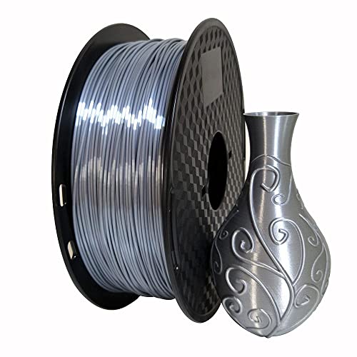 CC3D Seide Silber PLA Filament 1,75 mm 1KG 3D Drucker Filament 3D Druck materialien Seidig Glänzend Silk PLA Metall Silber PLA Silber PLA Filament von CC3D