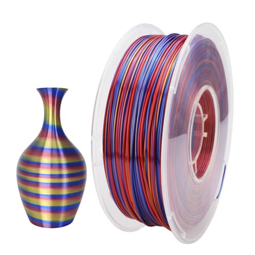 CC3D Seide Süßigkeiten PLA Filament Rot Gold Blau 1,75 mm 1KG Karamellfarbe dynamisches PLA Filament für 3D Drucker buntes Filament Farbwechsel FDM 3D Druck materialien Rot Gold Blau von CC3D