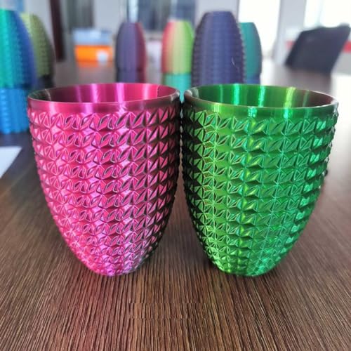 CC3D Seide Zweifarbig PLA Filament Rose/Grün PLA Filament 1.75mm 1KG 3D Drucker Filament Zwei Farbe Coextrusion Filament PLA glänzende metallische Filament 3D Druckmaterial Rot Grün Metall PLA Dual von CC3D
