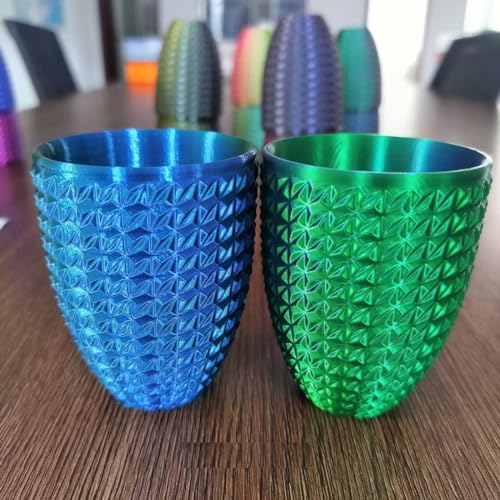 CC3D Silk Dual Color Filament Silk Blue/Green PLA Filament 1.75mm 1kg 3D Printer Filament Two Color Coextrusion Filament PLA Shiny Metallic Filament 3D Printing Material Blue/Green PLA 2-in-1 von CC3D
