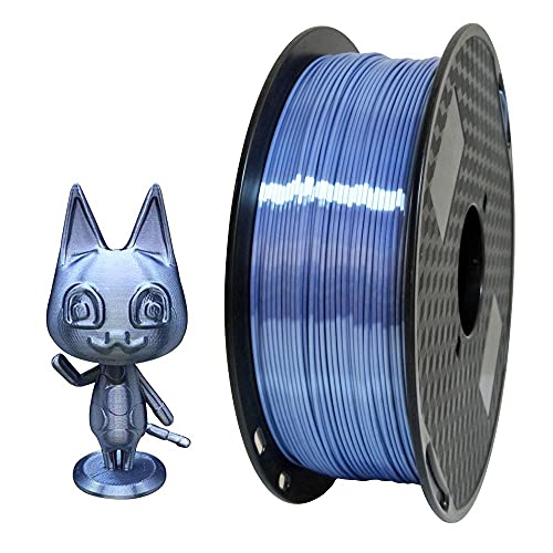 Seide Silber Blau PLA Filament 1,75 mm 1kg 3D Drucker Filament 3D Druckmaterial Glanz seidig glänzend Metallic Metall Gold Silber Kupfer Bronze CC3D Silver Blue PLA Filament von CC3D
