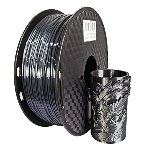 Seide Schwarz PLA Filament 1,75 mm 1kg 3D Drucker und Stift Ruß 3D PLA Druck material Seidenglänzendes wie Metall Shiny Metallic Filament CC3D Seide Schwarz PLA Filament Farb von CC3D
