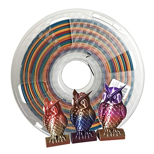 Silk Shiny Fast Change Color Gradient Change Rainbow Multicolored 3D Printer PLA Filament 1.75mm 1KG von CC3D