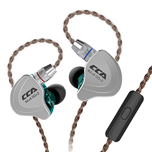 CCA C10 Hybrid-Treiber-In-Ear-Kopfhörer, HiFi-Stereo-Ohrhörer, leistungsstarker Bass, Sport-Headset mit ergonomischem Komfort-Design für Spiel, Musik, Show, Bühne von CCA