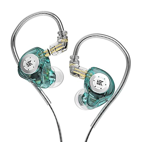 CCA KZ EDX Pro In-Ear-Monitor-Kopfhörer kabelgebunden, IEM-Kopfhörer Dual DD HiFi-Stereo-Kopfhörer Geräuschunterdrückung Ohrstöpsel-Cyan No Mic von CCA