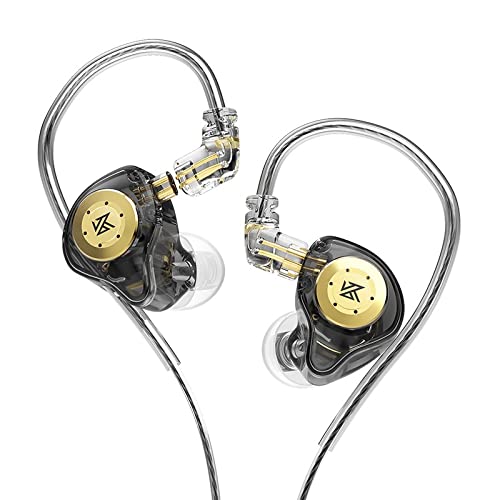 CCA KZ EDX Pro In-Ear-Monitor-Kopfhörer kabelgebunden, IEM-Kopfhörer Dual DD HiFi-Stereo-Sound-Kopfhörer Noise Cancelling Earbuds-Schwarz No Mic von CCA