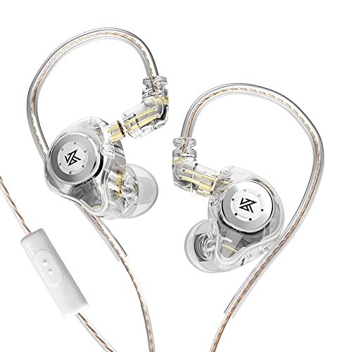 CCA KZ EDX Pro In-Ear-Monitor-Kopfhörer kabelgebunden, IEM-Kopfhörer Dual DD HiFi-Stereo-Sound Kopfhörer Noise Cancelling Ohrstöpsel-weiß mit Mic von CCA