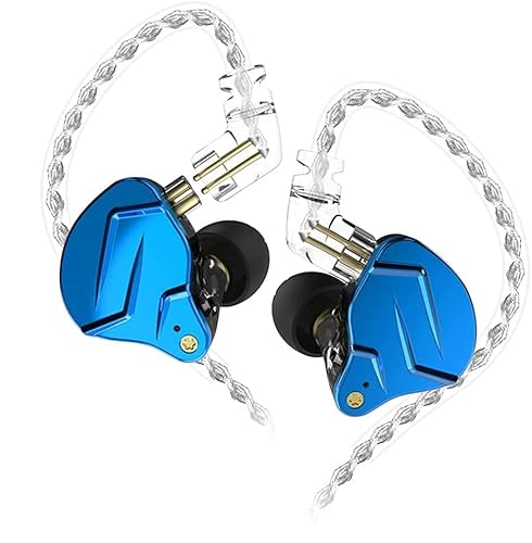 CCA KZ ZSN Pro X In Ear Kopfhörer 1BA 1DD Stereo Earbuds Kopfhörer HiFi Sport Gaming 3.5 mm Wagenheber Kopfhörer Komfort Verschleiß für Telefon Computer Tablet-Blue Kein Mikrofon von CCA