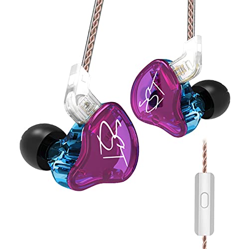 CCA KZ ZST Bunte In-Ear-Kopfhörer 1BA 1DD Dual Driver Wired Earbuds Kopfhörer HiFi Ergonomische Gaming Ohrhörer mit 2 Pin abnehmbarem Kabel für Singer Audiophile DJ-bunt mit Mikrofon von CCA