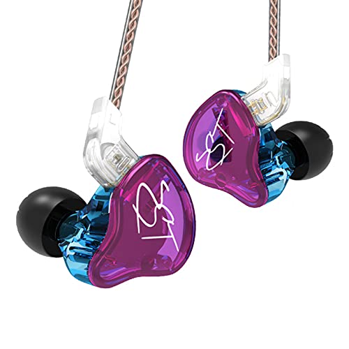 CCA KZ ZST Bunte In-Ear-Kopfhörer 1BA 1DD Dual-Treiber, kabelgebunden, HiFi, ergonomische Gaming-Ohrhörer mit 2-poligem abnehmbarem Kabel für Singer Audiophile DJ-kein Mikrofon von CCA