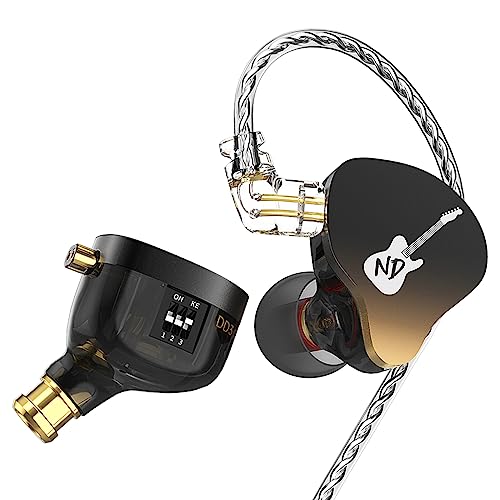 CCA ND DD3 In-Ear-Kopfhörer, 4 Töne, verstellbar, Dual-Hohlraum, dual, magnetisch, dynamisch, IEM-Kopfhörer, klarer Klang und Tiefe Bässe, kabelgebunden, Gaming-Ohrhörer mit abnehmbarem von CCA
