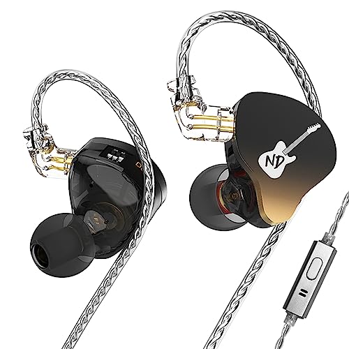 CCA ND DD3 In-Ear-Kopfhörer, 4 Töne, verstellbar, Dual-Hohlraum, dual, magnetisch, dynamisch, IEM-Kopfhörer, klarer Klang und tiefe Bässe, kabelgebunden, Gaming-Ohrhörer mit abnehmbarem 2-poligem von CCA