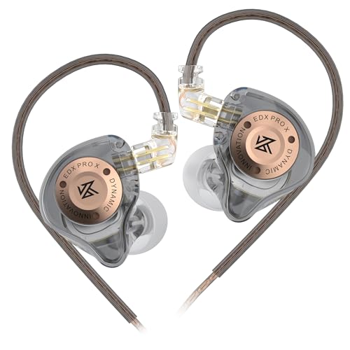 KZ EDX Pro X In Ear Kopfhörer, HiFi IEM Kopfhörer, Deep Bass Sound In Ear Monitor mit Abnehmbarem Kabel, für Audiophile DJ-Sänger von CCA