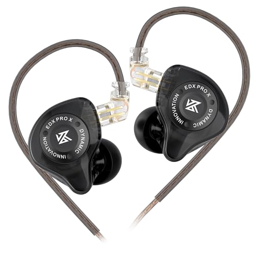 KZ EDX Pro X In Ear Kopfhörer, HiFi IEM Kopfhörer, Deep Bass Sound In Ear Monitor mit Abnehmbarem Kabel, für Audiophile DJ-Sänger von CCA