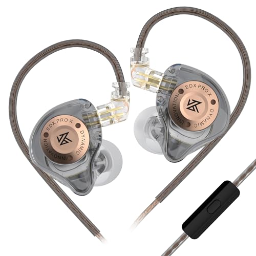 KZ EDX Pro X In Ear Kopfhörer, HiFi IEM Kopfhörer, Deep Bass Sound In Ear Monitor mit Abnehmbarem Kabel, für Audiophile DJ-Sänger von CCA