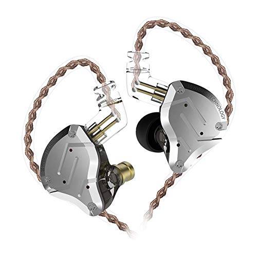 KZ ZS10 Pro 4BA+1DD Bass Drive In-Ear-Kopfhörer,HiFi-Stereo-Ohrhörer,schweißfest,Sport-Kopfhörer,geräuschisolierende Monitore für Musiker,DJ-Kopfhörer,2-poliges abnehmbares Kabel-Schwarz Kein Mikrofon von CCA