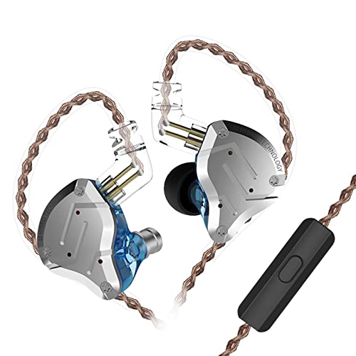 KZ ZS10 Pro 4BA+1DD Im Ohr Kopfhörer HiFi Clear Bass Musiker Ohrhörer Kopfhörer Noise Cancelling Monitor Kopfhörer mit abnehmbarem Kabel-Blau von CCA