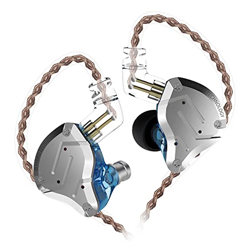 KZ ZS10 Pro 4BA + 1DD Im Ohr Kopfhörer HiFi Clear Bass Musiker Ohrhörer Kopfhörer Noise Cancelling Monitor Kopfhörer mit abnehmbarem Kabel-Blau von CCA